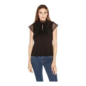 CABLE & GAUGE women’s black short sleeve top, size M